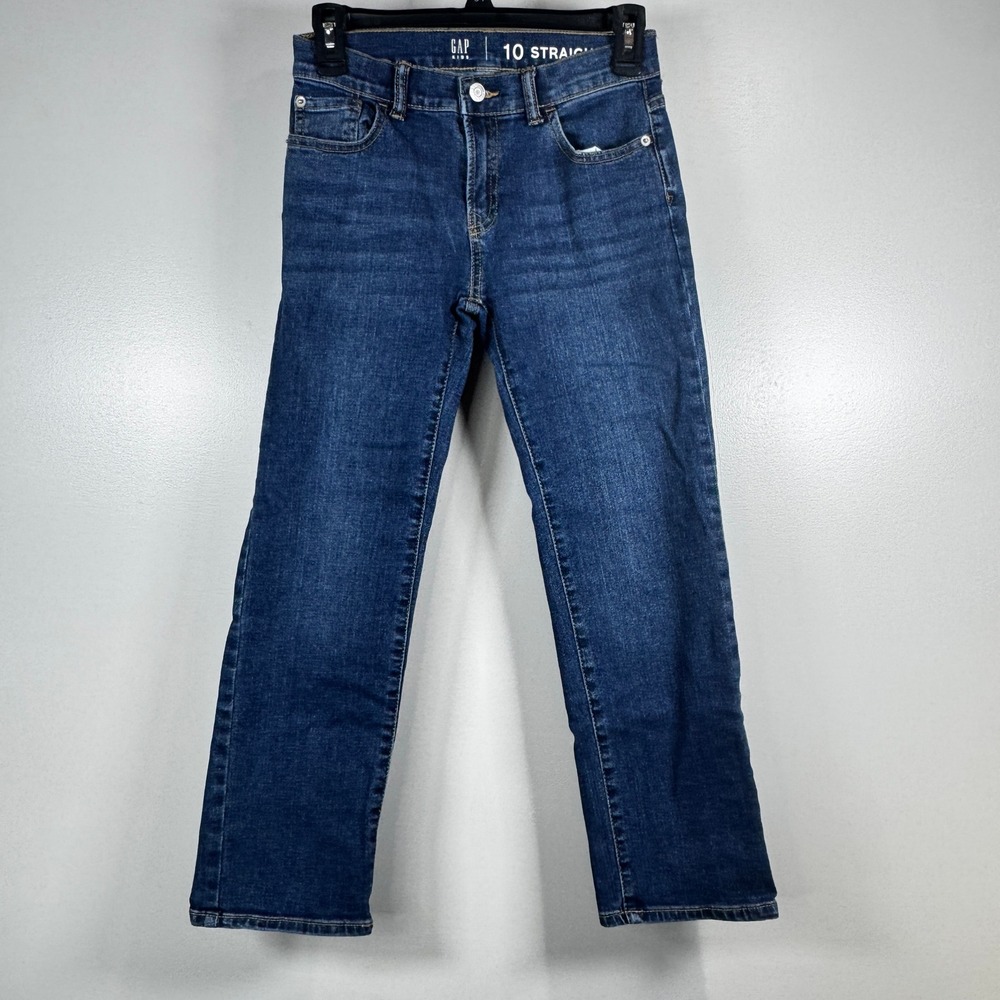 Gap Kids Boys 10 Straight Leg Jeans Medium Wash Stretch Denim Blue Pants